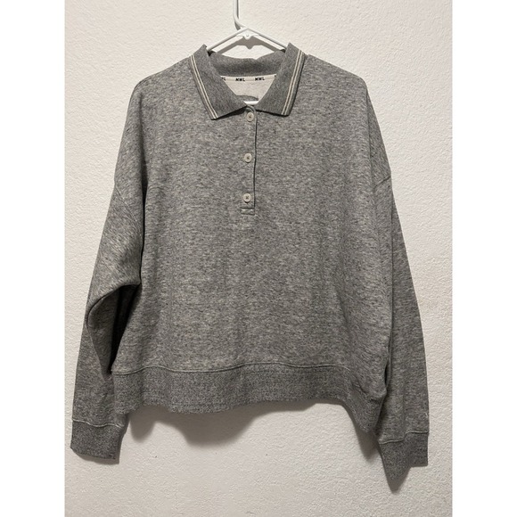 MWL Make Weekends Longer Gray Collared Sweatshirt Size 2X - Picture 8 of 14